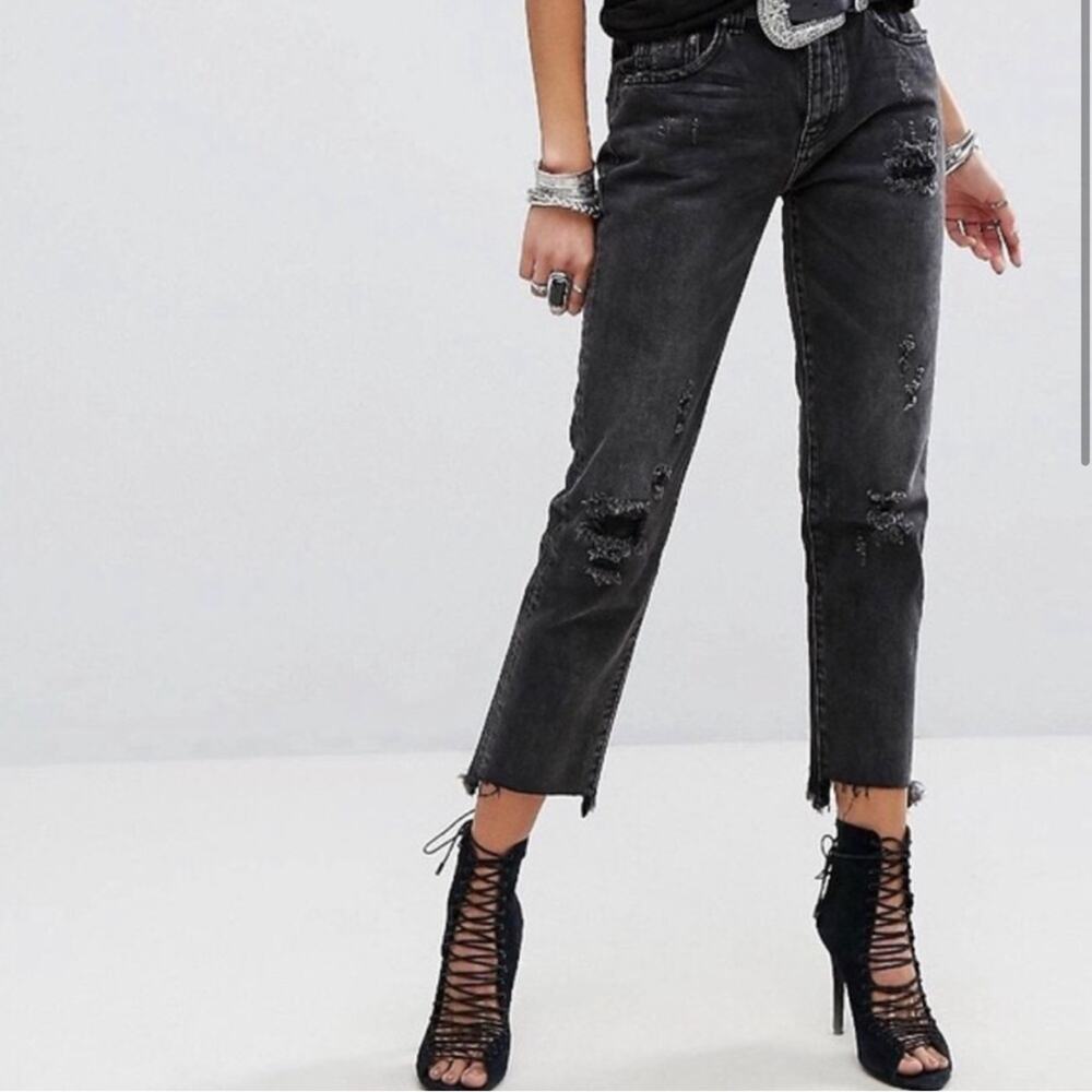 One‎ Teaspoon Double Bass High Waist Awesome Baggies Jeans in Black.